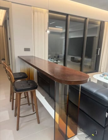 เก้าอี้บาร์ MY DOLLS HOUSE COCO 65 ซม. สีไม้เข้ม เบาะสีดำ_3